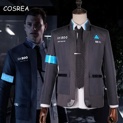 Game Detroit: Become Human Connor RK800 Cosplay Costumes Agent Jacket Adult Men Suit Uniform ...