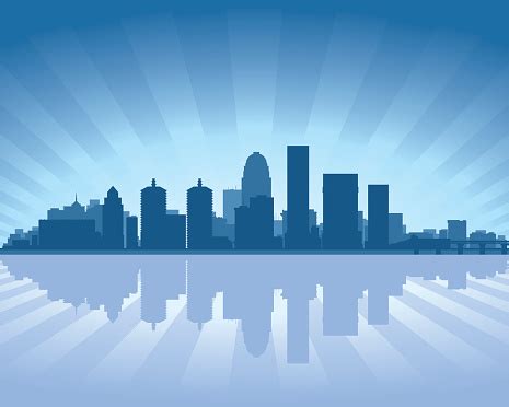 Louisville Kentucky City Skyline Silhouette Stock Illustration ...