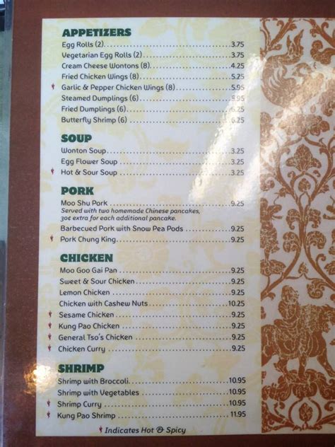 Menu at Far East Restaurant, Shakopee