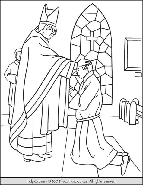 Sacrament of Holy Orders Coloring Page - TheCatholicKid.com