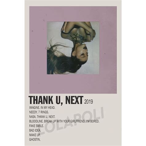 Ariana Grande Album Thank U, Next Cover 14.8x21cm Glossy Art Carton ...