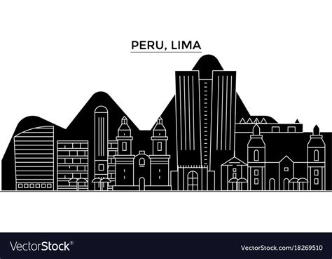 Peru lima architecture city skyline Royalty Free Vector