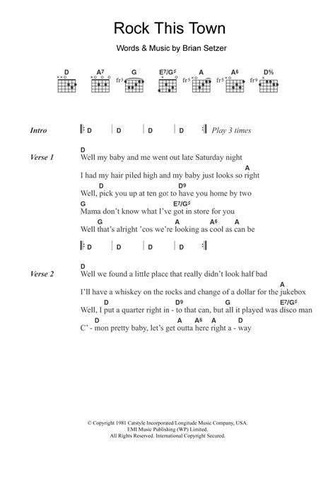 Rock This Town by Stray Cats - Guitar Chords/Lyrics - Guitar Instructor