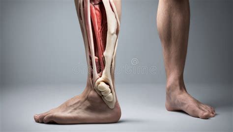 A Person S Foot with a Bone and Muscle Diagram Stock Illustration - Illustration of knee ...