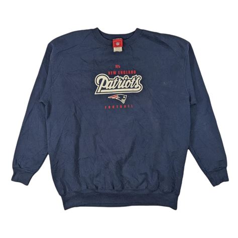 Vintage navy New England Patriots NFL sweatshirt... - Depop