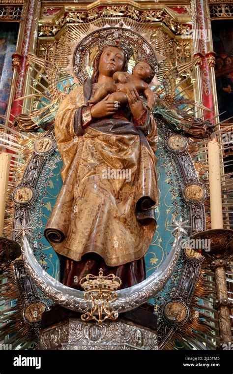 Almudena Cathedral. The Virgin of Almudena statue in madrid cathedral Stock Photo - Alamy