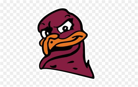 Hokiebird Head On Maroon Background - Hokie Bird Virginia Tech Hokies ...