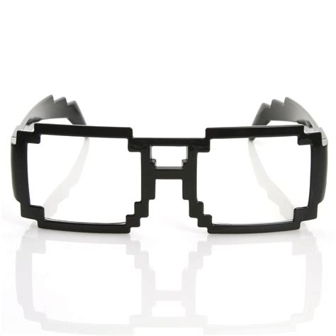 Gamer Nerd Retro Pixelated 8-Bit Clear Lens Glasses - zeroUV