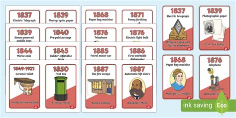 Timeline Of Victorian Inventions Cards - Twinkl