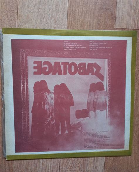 Black Sabbath - Sabotage Vinyl Photo | Metal Kingdom