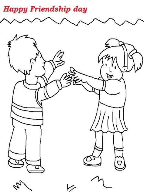 Friendship day printable coloring page for kids 1