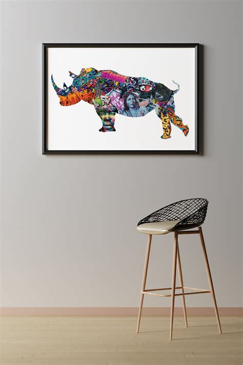 Rhino Graffiti Poster Rhino Art Print Graffiti Street Art | Etsy