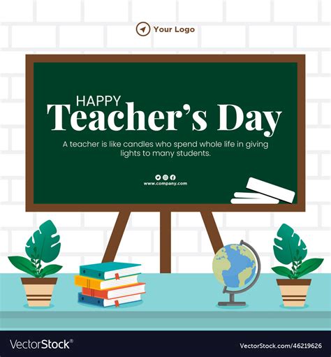 Creative happy teachers day banner design Vector Image