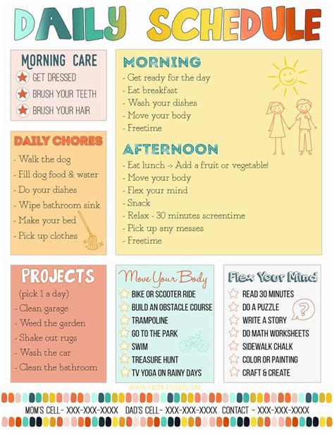 Daily Routine Chart Daily Routine Chart Kids Routine Chart Daily ...