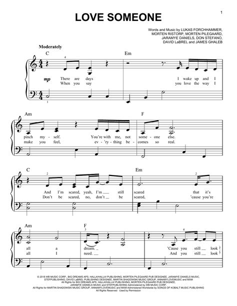 Lukas Graham - Love Someone sheet music