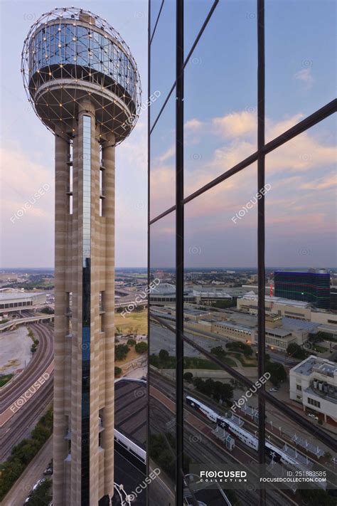 Reunion Tower and skyscrapers in downtown of Dallas, USA — tourist ...