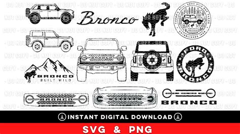 Ford Bronco SVG PNG JPG Cricut Silhouette Cut Files Bronco - Etsy Denmark