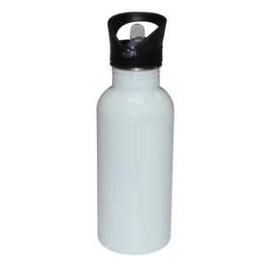 Water Bottles - Straw Top - STAINLESS STEEL - 500ml - White