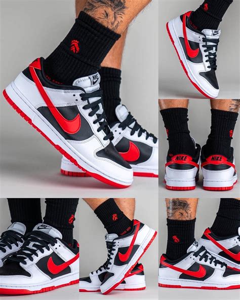 2023 “White/Red/Black” Nike Dunk Low on-feet! 🐼🔴 : r/sneakers_library