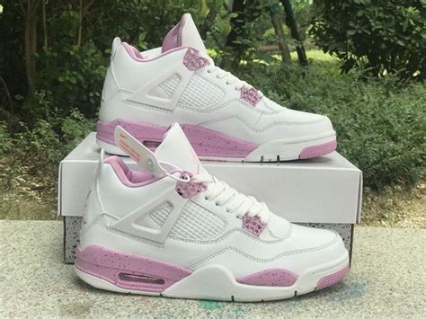 Air jordan 4 retro white oreo pink basketball shoes | Jordan shoes ...