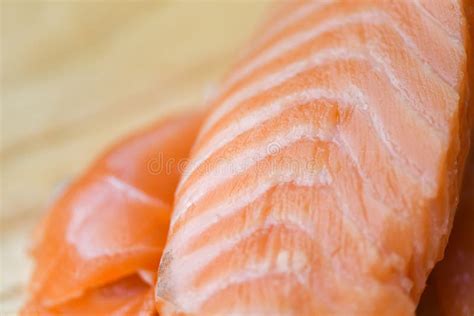 Fresh Salmon Fillet on Cutting Board / Close Up of Raw Salmon Fish Seafood Stock Image - Image ...