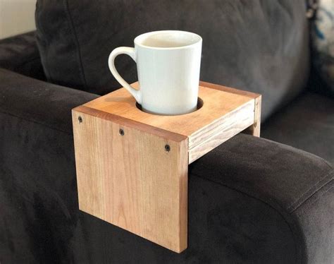 Christmas Gift, Unique Holiday Present, Wooden Cup Holder, Arm Rest ...