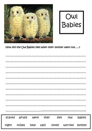 How did the Owl Babies feel when their mother went out.doc Owl Writing, Kids Writing, Sentence ...