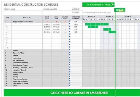 Construction Schedule Template Excel Free