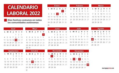 Estos son los días festivos y puentes de 2022 - Comprometidos con la información