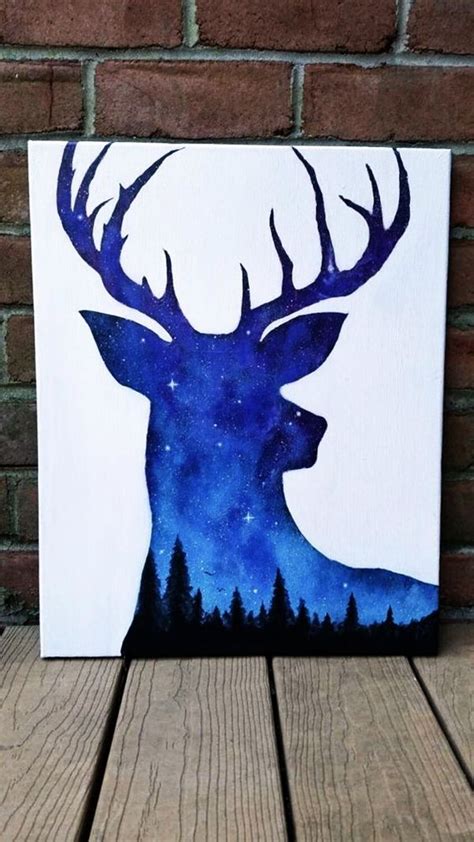 30 Best Canvas Painting Ideas for Beginners | Deer art print, Night sky painting, Sky painting