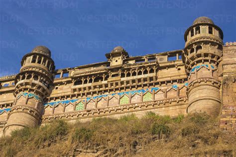 Man Singh Palace, Gwalior Fort, Gwalior, Madhya Pradesh, India, Asia stock photo