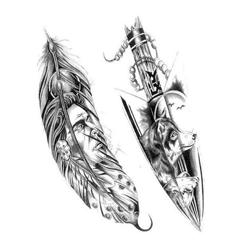 53 American indian feather tattoo designs With Creative Desiign | In Design Pictures