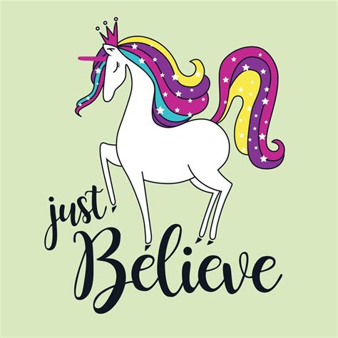 just believe in unicorn 11415697 Vector Art at Vecteezy