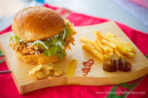 Zinger Burger Recipe by Rida Aftab - Pakistani Chef Recipes