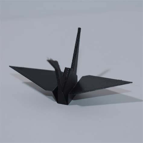 3D Printable origami bird (origami crane) by galbleier