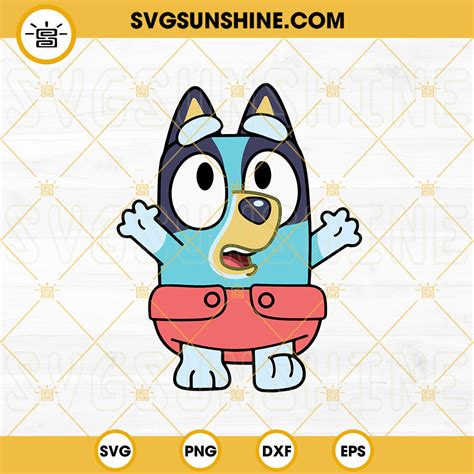 Baby Bluey SVG, Aussie Dog SVG, Cute Blue Dog SVG, Bluey Dog Cartoon SVG PNG DXF EPS