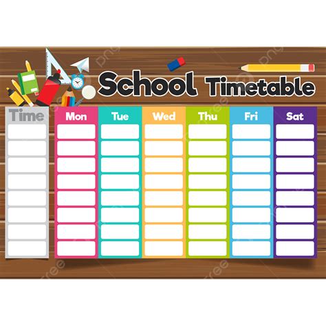 School Timetable Template On Abstract Background Template Download on Pngtree