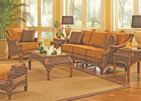 Aloha Rattan Framed Natural Wicker Furniture Sets - Indoor Wicker & Rattan Full Size Seating ...