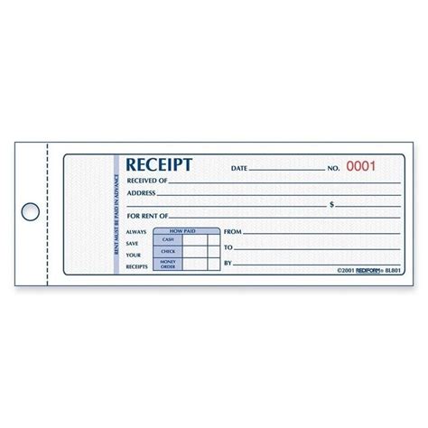 Rediform Numbered Carbonless Receipt Book - RED8L801