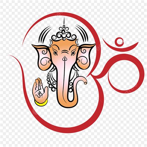 Lord Ganesha Vector PNG Images, Lord Ganesha Line Art With Om Hindi Calligrpahy, Lord Drawing ...