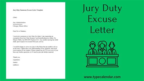 Jury Duty Excuse Letter