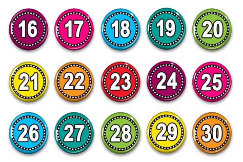 Numbers 1-31 For Calendar | Calendar Printables Free Templates