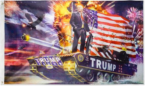 Amazon.com : DFLIVE Donald Trump Tank Flag for President 2020 Keep America Great Flag 3x5 FT ...