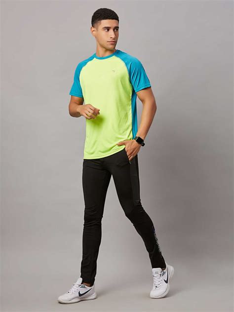 Men's Neon Green Sports T-Shirt with Two Colors – Bodymark