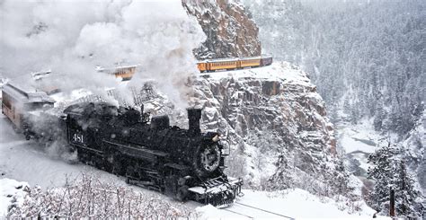 Durango Silverton Narrow Gauge Steam Locomotive In Snow Train Steam ...