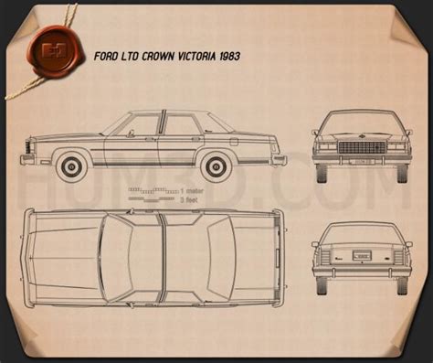 Ford LTD Crown Victoria 1983 Blueprint - Hum3D