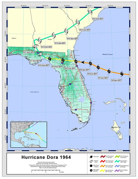 Storm Tracks by Name: Hurricane Dora, 1964