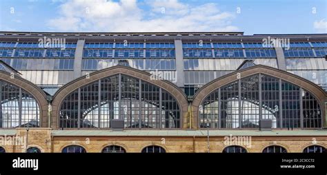 architectural detail seen at the Hamburg Hauptbahnhof, a railway ...