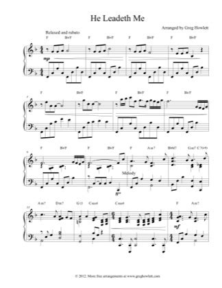 He Leadeth Me - Greg Howlett Free Piano Sheet Music PDF