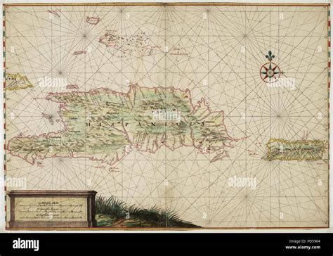 Map of Hispaniola and Puerto Rico Stock Photo - Alamy